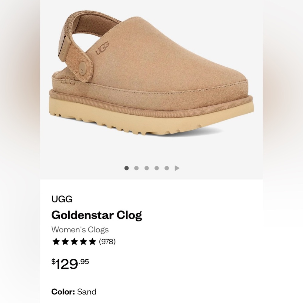 UGG Goldenstar Clogs size 10 in color sand